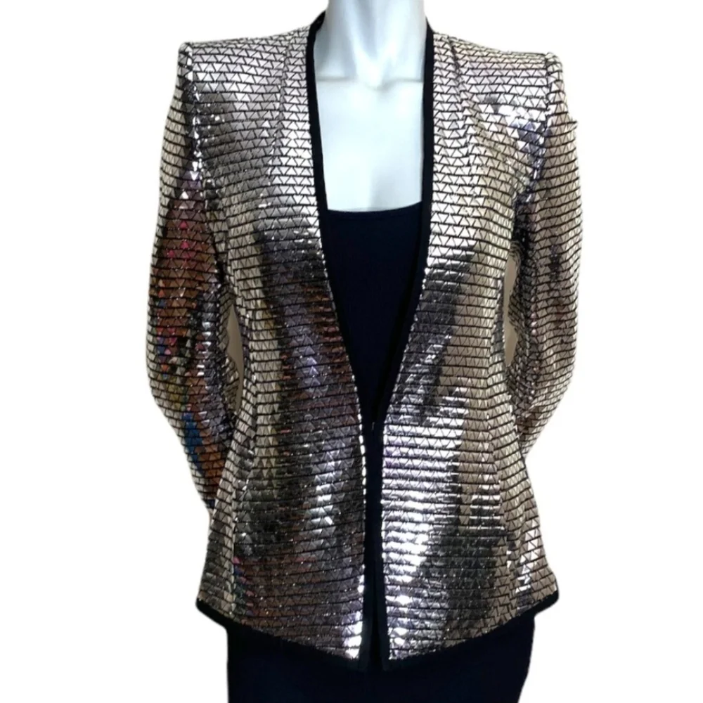 Zara Metallic Silver Blazer - Picture 2 of 14